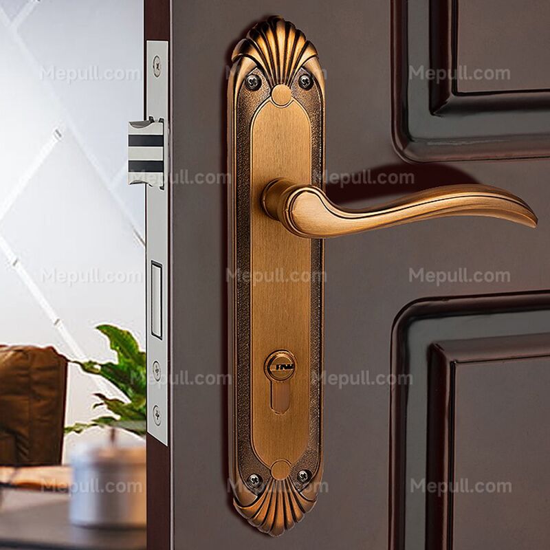 Decorative Etched Aluminum Door Lever Handle in Gold Finish 8570-9171-2 Decorative Etched Aluminum Door Lever Handle in Gold Finish 8570 9171 2